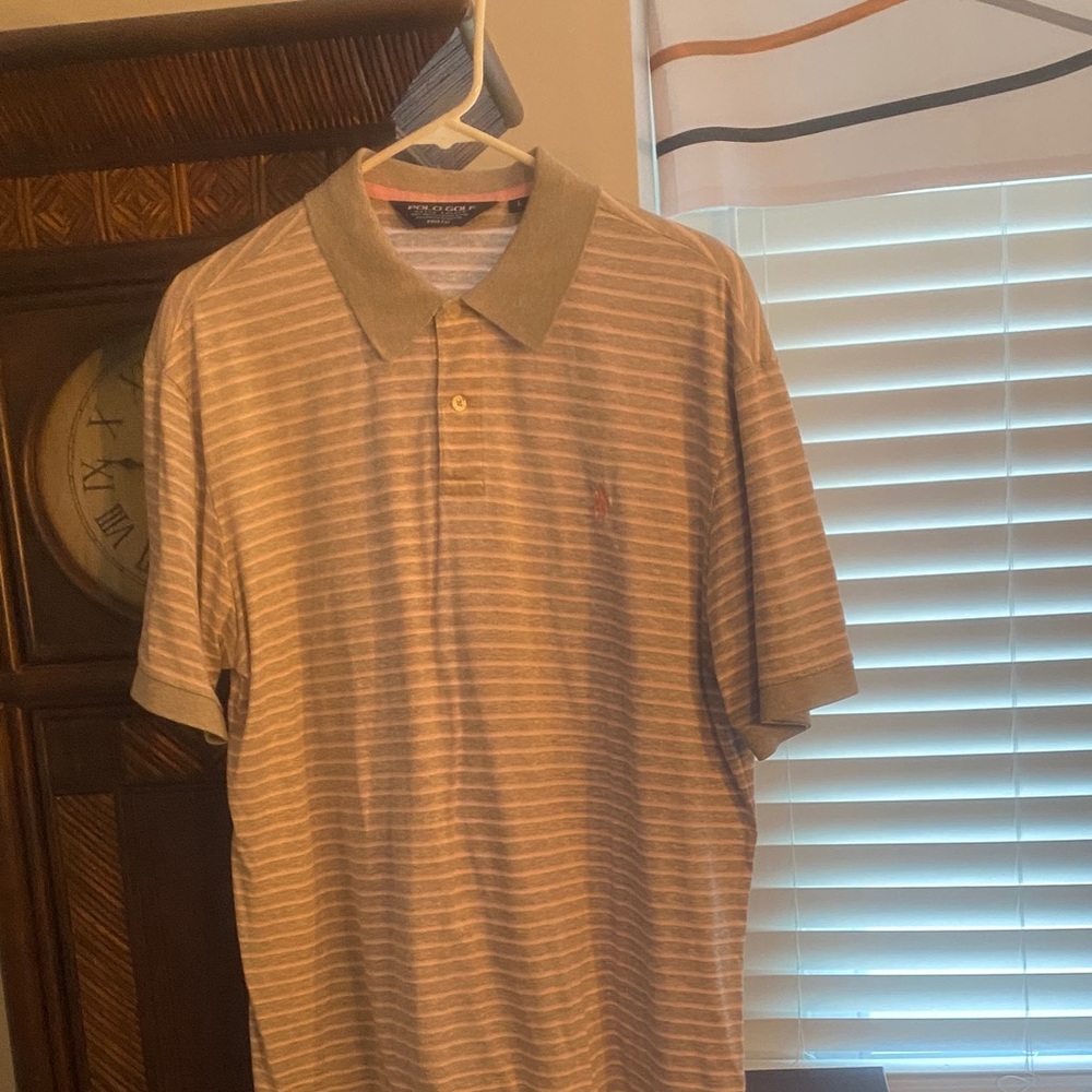 Striped Polo Shirt - Gray